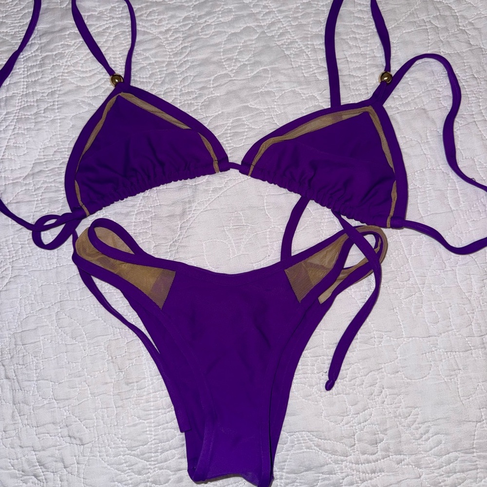 Kai Lani Swim Purple Mesh Bikini